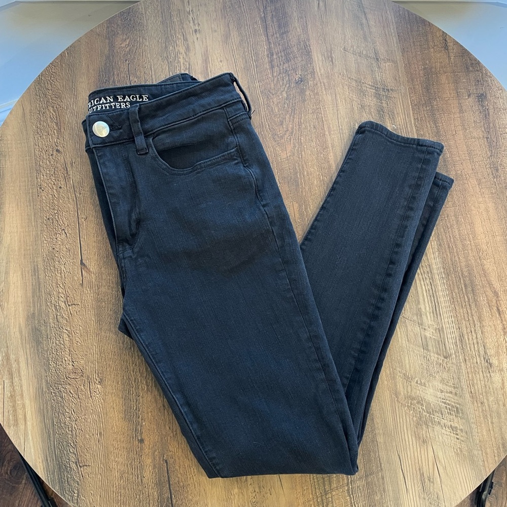 American eagle hi-rise black jeggings size 6